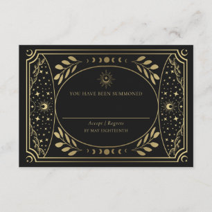 Gold Elegant Tarot Card Wedding RSVP