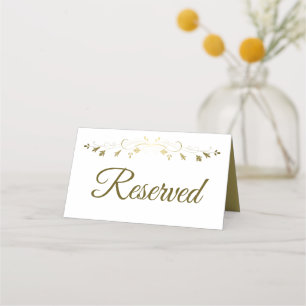 Gold Elegant Wedding Reserved Place Card