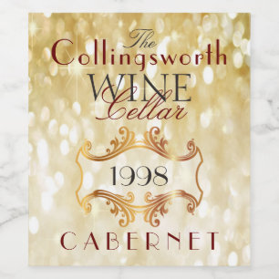 Gold Elegant Wine Label Personalized