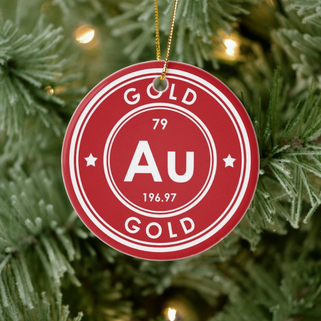Gold Element Red Ceramic Ornament (Tree)