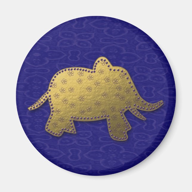 gold elephant magnet (Front)