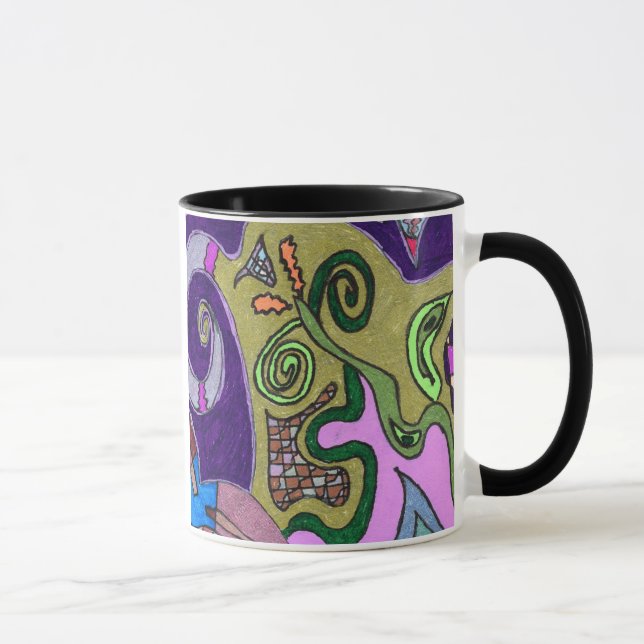 "Gold Elephant" original abstract Mug (Right)