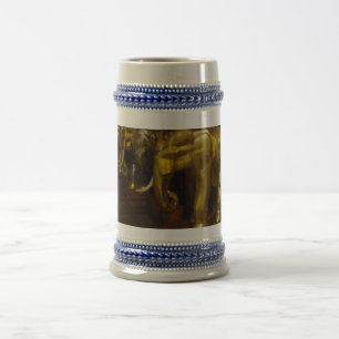 Gold Elephants Grey /Blue 22 oz Stein