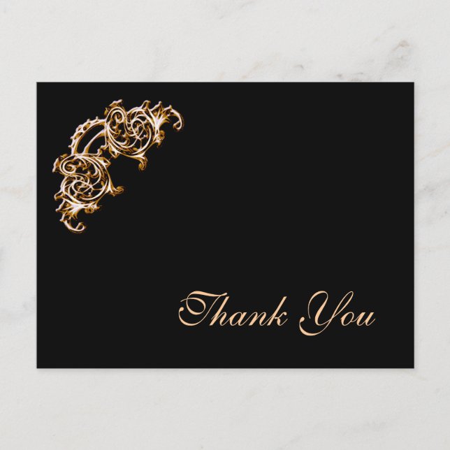 GOLD Embellished Photo Thank you card template (Front)