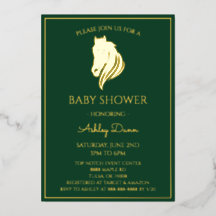 Gold Emerald Green Equestrian Baby Shower