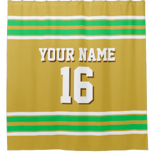 Gold Emerald Green Wht Stripes Sports Jersey