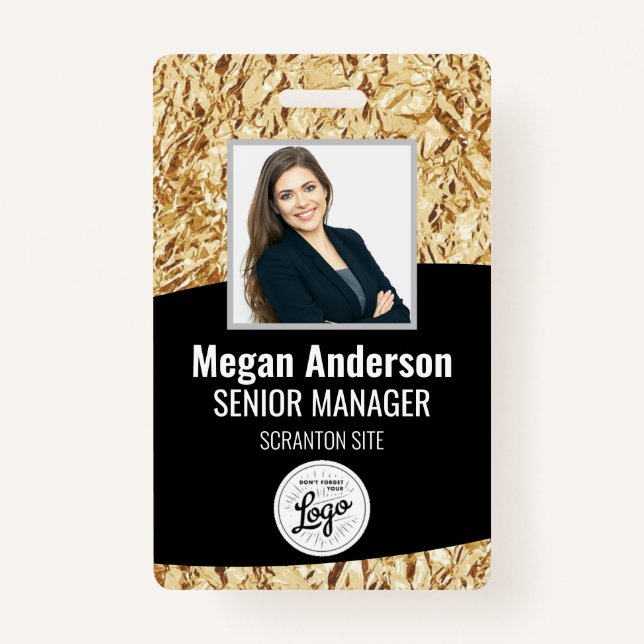 Gold Employee Photo ID Badge (Front)