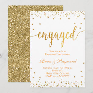 Gold Engagement Party Invitation