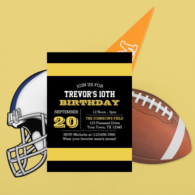 Gold et Black Team Invitation Anniversaire (Créateur téléchargé)