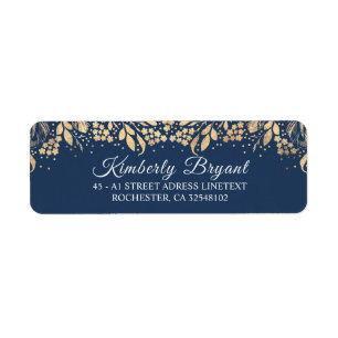 Gold et Navy Blue Elegant Foliing