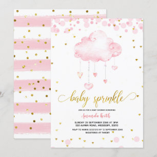 Gold et rose Raincloud Baby Sprinkle Invitation