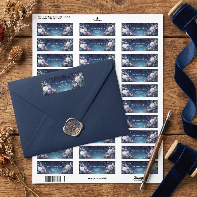 Gold Etched Lavender Midnight Teal Botanical (Creator Uploaded)