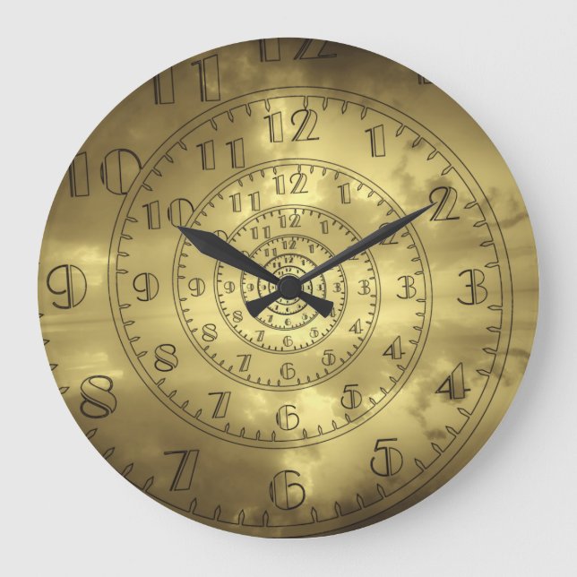 Gold Eternal Clocks, Spiral Large Clock (Front)