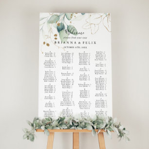 Gold Eucalyptus Alphabetical Seating Chart