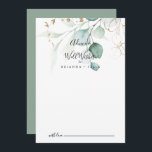 Gold Eucalyptus Calligraphy Wedding Well Wishes  Advice Card<br><div class="desc">This gold eucalyptus calligraphy wedding well wishes advice card is perfect for a rustic wedding. This artistic design features hand-drawn watercolor gold and green foliage, inspiring natural beauty. These cards are perfect for a wedding, bridal shower, baby shower, graduation party & more. Personalize the cards with the names of the...</div>