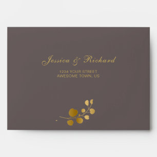 Gold Eucalyptus Custom Envelope