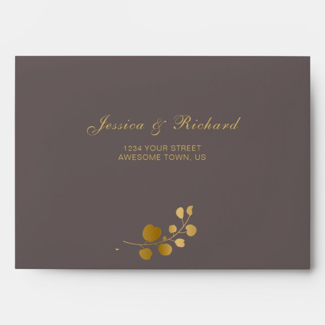 Gold Eucalyptus Custom Envelope (Front)