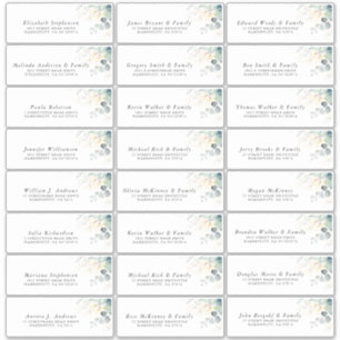 Gold Eucalyptus Greenery Individual Address Labels