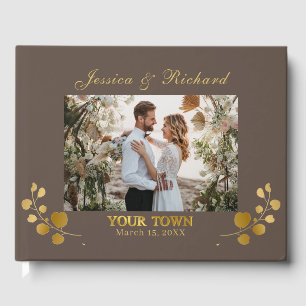 Gold Eucalyptus Mariage PHOTO Livre d'or