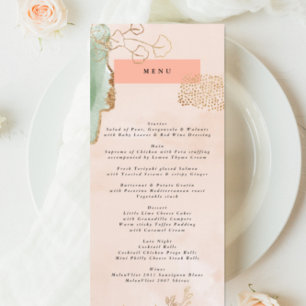 Gold Eucalyptus Modern Abstract Emerald Greenery Menu