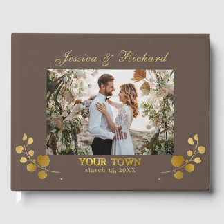 Gold Eucalyptus Wedding PHOTO Guest Book