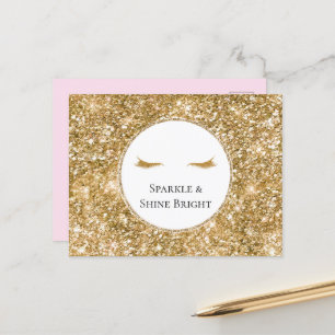 Gold Eyelashes girly glam glitter Postcard
