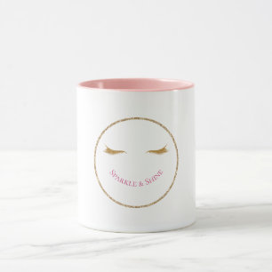 Gold Eyelashes girly glam glitter smile Mug