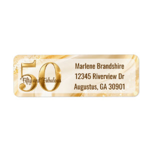 Gold Fabulous 50th Birthday Mailing