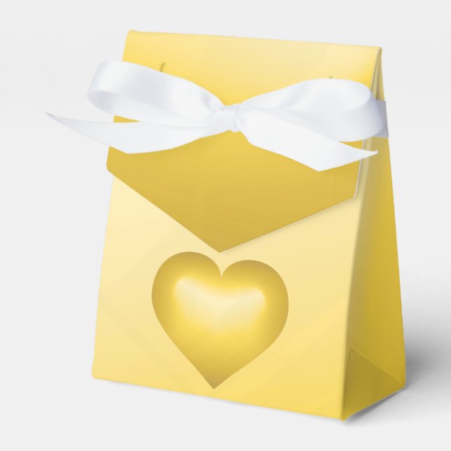 Gold Fade Heart Favor Box (Front Side)