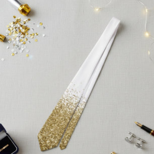 Gold Fading Waterfall Ombre Glitter look Tie