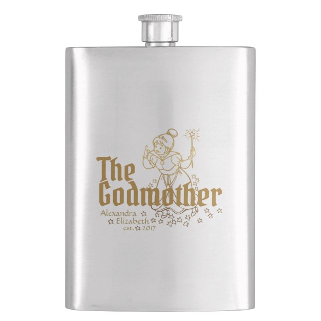 Gold Fairy Customizable The Godmother Hip Flask (Front)