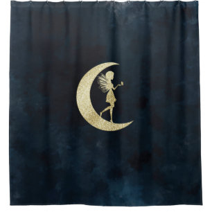 Gold Fairy Moon on Night Sky