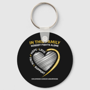 Gold Family Nobody Fights Alone Childhood Cancer A Keychain