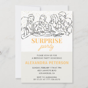 Gold Family Surprise party 96th birthday Invitation