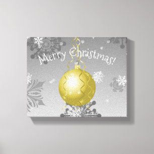 Gold Fancy Christmas Ornament Canvas Print