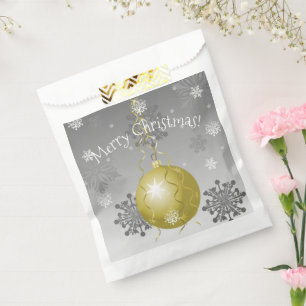 Gold Fancy Christmas Ornament Favour Bags