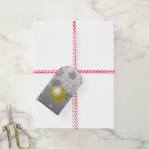 Gold Fancy Christmas Ornament Gift Tag