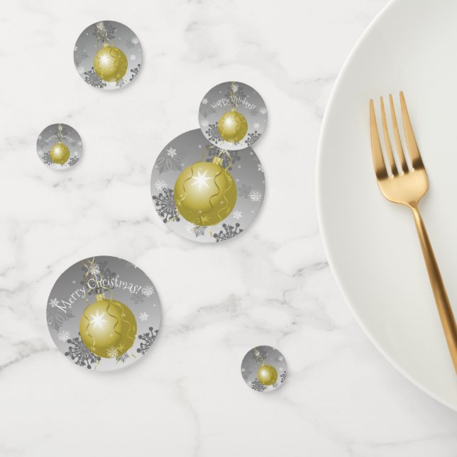 Gold Fancy Christmas Ornament Table Confetti (Group)
