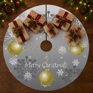 Gold Fancy Christmas Ornament Tree Skirt