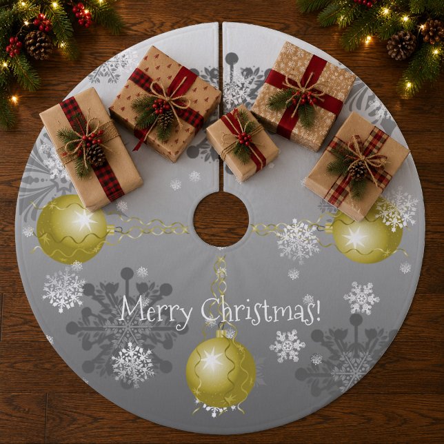Gold Fancy Christmas Ornament Tree Skirt (Gold Fancy Christmas Ornament Tree Skirt)