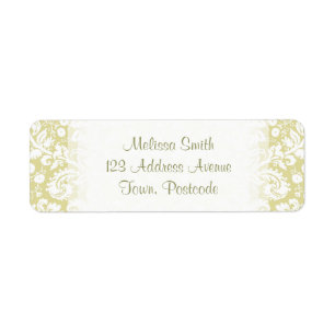 Gold fancy floral damask
