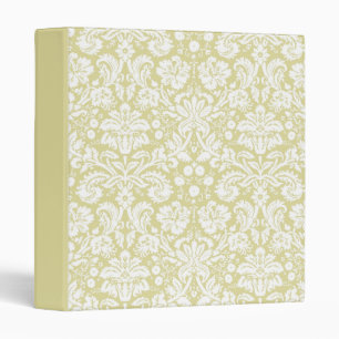 Gold fancy floral damask binder
