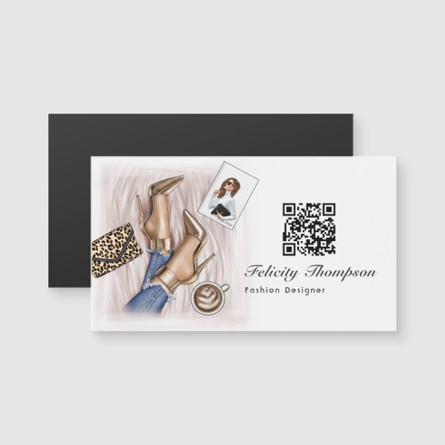 Gold Fashion Designer QR Code (Front/Back)