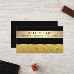 gold faux Black Loyalty Card Salon Makeup Artist