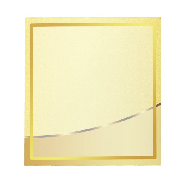 Gold Faux Boarder Striped Photo frame Autograph Notepad (Front)