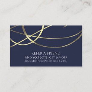 Gold Faux Foil Any Colour Elegant Refer a Friend Referral Card