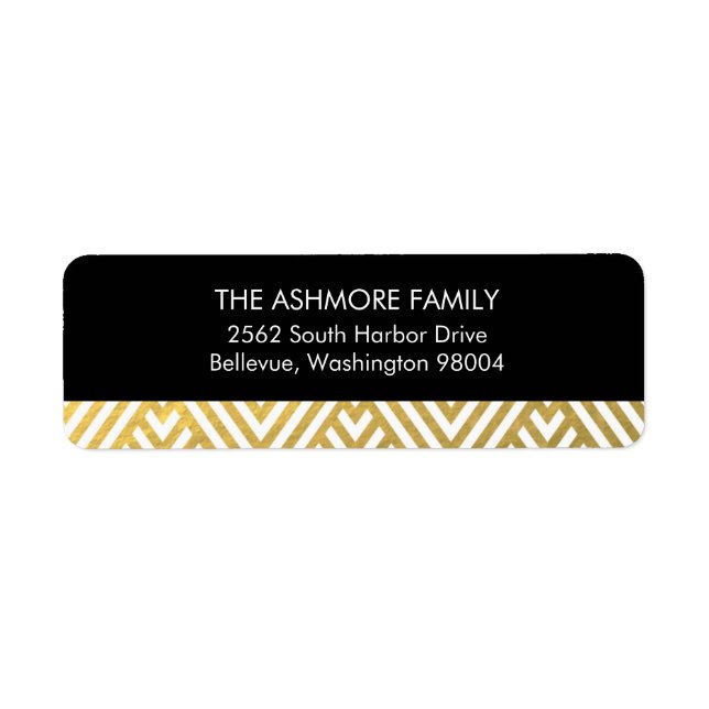 Gold Faux Foil Chevron Étiquette de adresse (Devant)