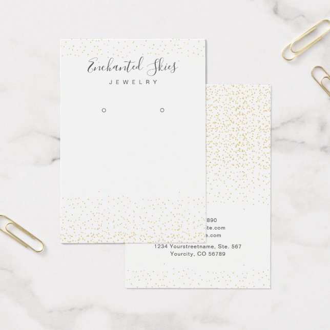 Gold Faux Foil Dot Earring Jewelry Display Card (Office)