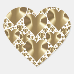GOLD Faux Foil Heart Stickers
