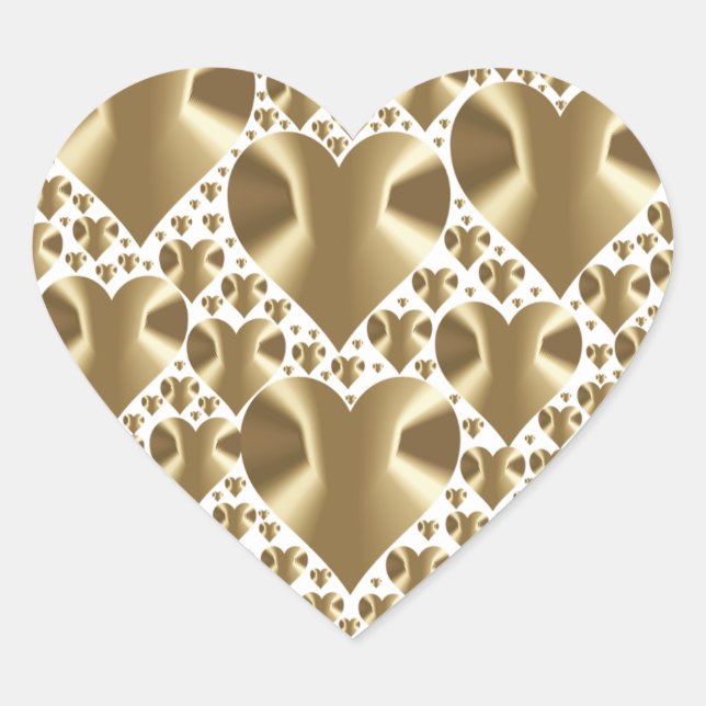 GOLD Faux Foil Heart Stickers (Front)